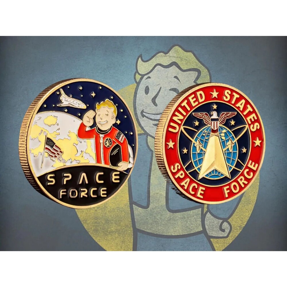 Fallout Space Force Challenge Coin Collectible Commemorative New w/Coin Case